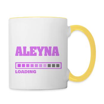 Baby Aleyna - Tasse zweifarbig - Weiß/Gelb - Rechts