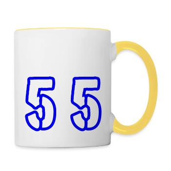 55 Number Symbol - Contrasting Mug - white/yellow - Right