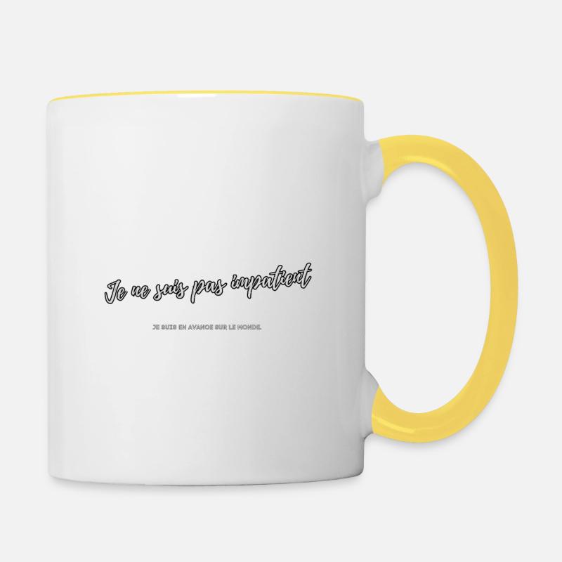 Impatient - Mug contrasté - blanc/jaune