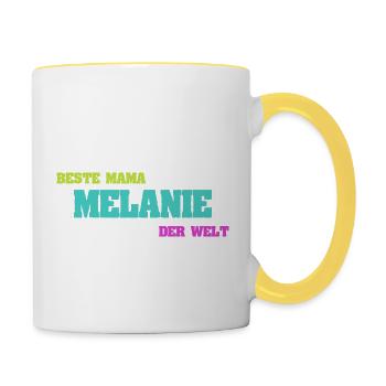 Gift for Melanie - Contrasting Mug - white/yellow - Right