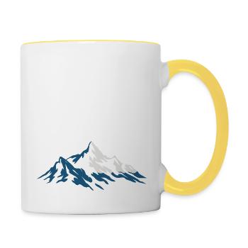 Le Corbier - Alpes - Mug contrasté - blanc/jaune - Droite