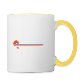 J’ai 63 ans et majeur - 64e anniversaire - Mug contrasté - blanc/jaune - Droite