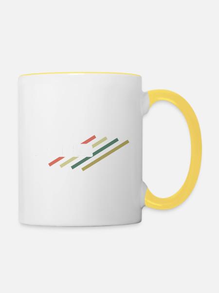 Arbeitsplatz Winzer - Tasse zweifarbig - Weiß/Gelb