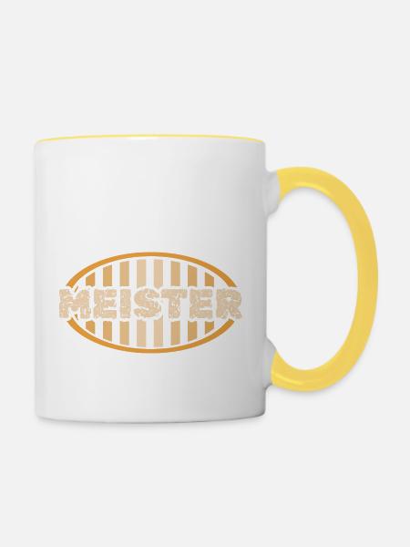Meister - Tasse zweifarbig - Weiß/Gelb