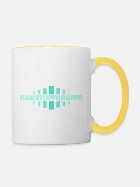 Beruf Baustoffprüfer - Tasse zweifarbig - Weiß/Gelb