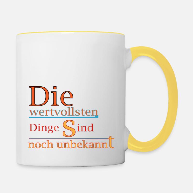 De belles choses - Mug contrasté - blanc/jaune