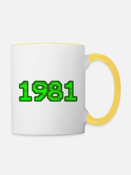1981 - Tasse zweifarbig - Weiß/Gelb