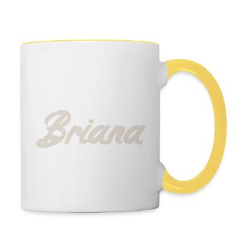 Briana Naming Name Tag Name Day - Mug contrasté - blanc/jaune - Droite