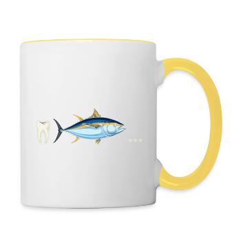 Tuna tooth ... - Contrasting Mug - white/yellow - Right