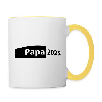 Papa 2025 - Tasse zweifarbig - Weiß/Gelb - Rechts
