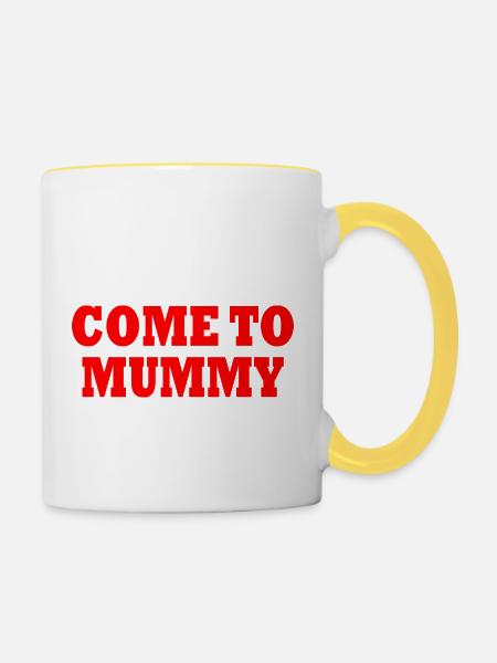 come to mummy - Tasse zweifarbig - Weiß/Gelb