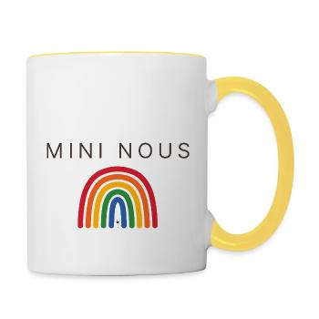 Bébé Naissance Grossesse Maman Enfant - Mug contrasté - blanc/jaune - Droite