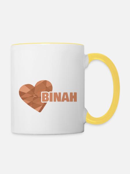 Binah - Tasse zweifarbig - Weiß/Gelb