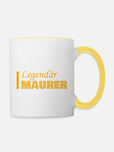 Beruf Maurer - Tasse zweifarbig - Weiß/Gelb