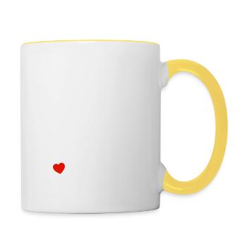Arabische Liebe Rotes Herz - Tasse zweifarbig - Weiß/Gelb - Rechts