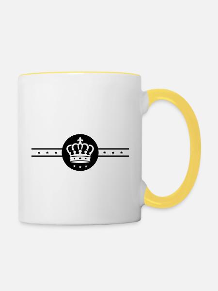 Krone Element - Tasse zweifarbig - Weiß/Gelb
