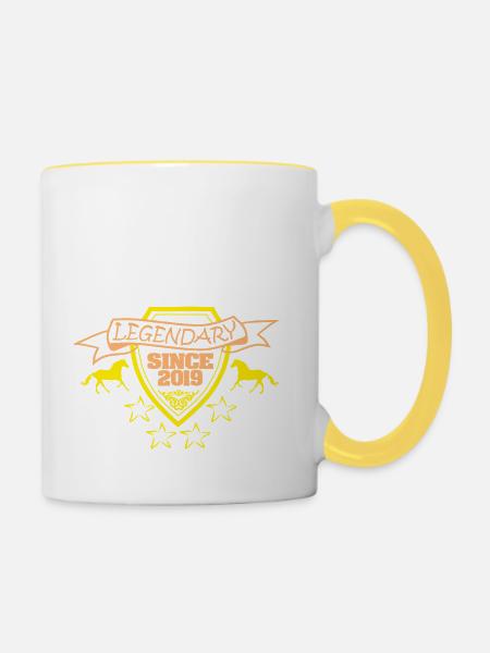 Legendaer 2019 - Tasse zweifarbig - Weiß/Gelb