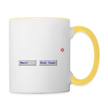 Feelings.exe reagiert nicht mehr – Glitched Sad - Tasse zweifarbig - Weiß/Gelb - Rechts