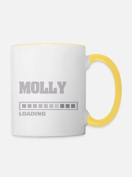Geschenk für Molly - Tasse zweifarbig - Weiß/Gelb