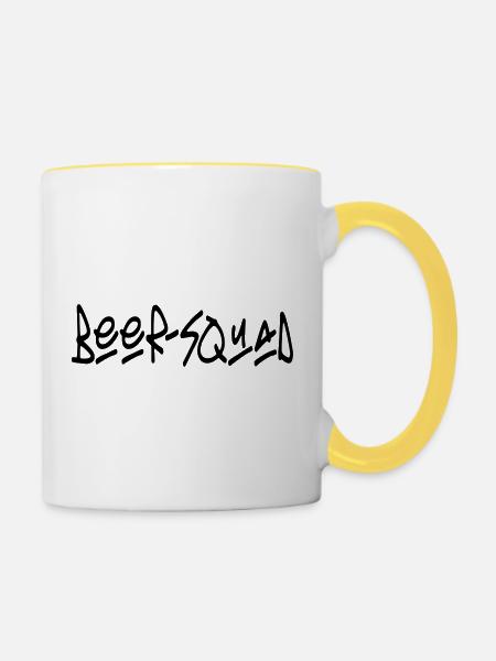 beer-squad - Tasse zweifarbig - Weiß/Gelb