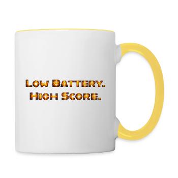 Fiery Battle Faces - Contrasting Mug - white/yellow - Right