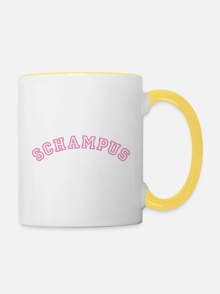 Schampus - Tasse zweifarbig - Weiß/Gelb