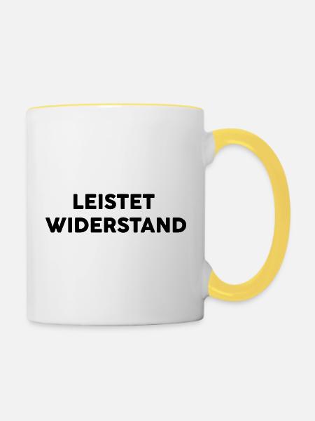 Wiederstand - Tasse zweifarbig - Weiß/Gelb