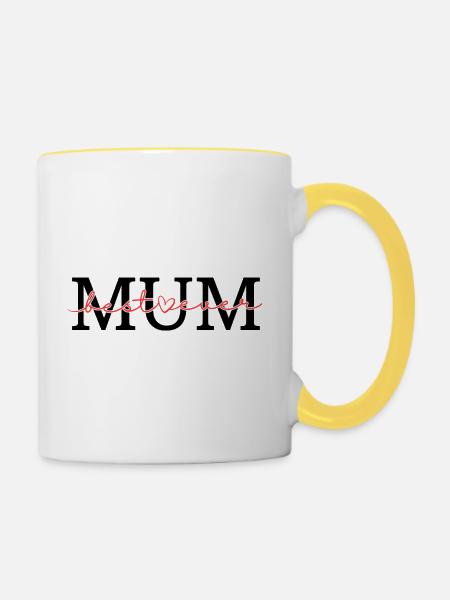 Beste Mutter aller Zeiten - Tasse zweifarbig - Weiß/Gelb
