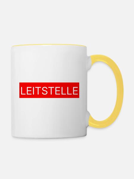 LIEBEVOLL Leitstelle - Tasse zweifarbig - Weiß/Gelb