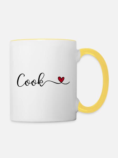 Cook - Tasse zweifarbig - Weiß/Gelb