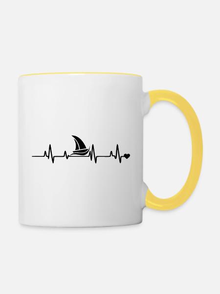 Sail - Tasse zweifarbig - Weiß/Gelb