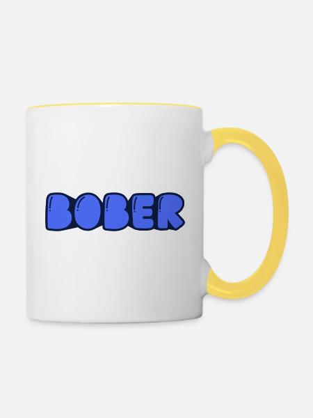 Bober - Tasse zweifarbig - Weiß/Gelb