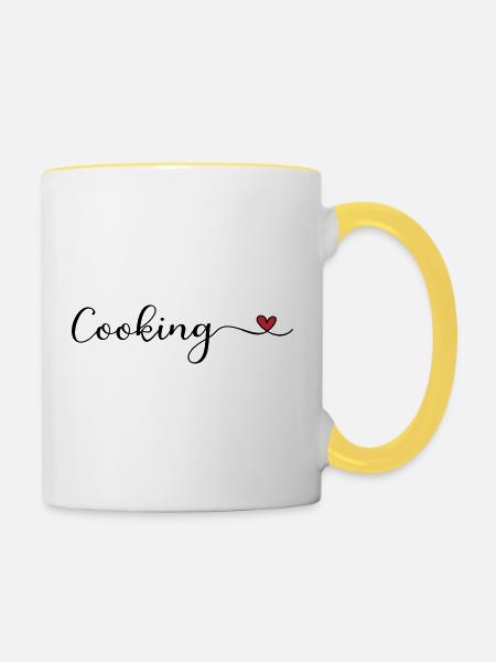 Kochen - Tasse zweifarbig - Weiß/Gelb