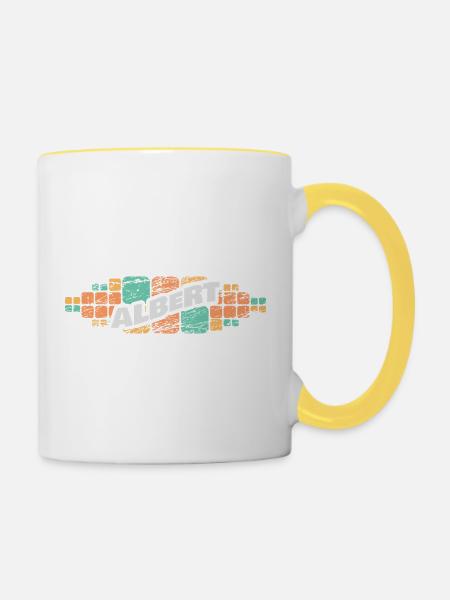 Albert als Vorname - Tasse zweifarbig - Weiß/Gelb
