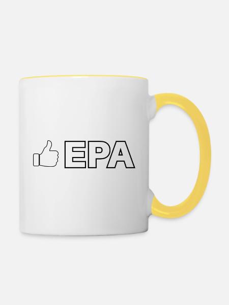 Ähnliches Symbol mit EPA-Text - Tasse zweifarbig - Weiß/Gelb