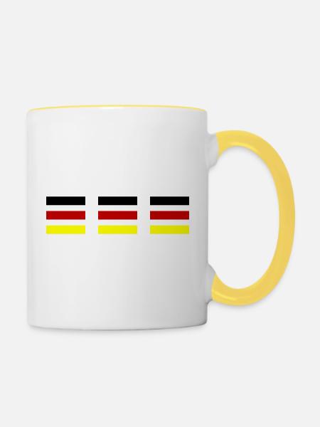 Fahne Deutschland - Tasse zweifarbig - Weiß/Gelb