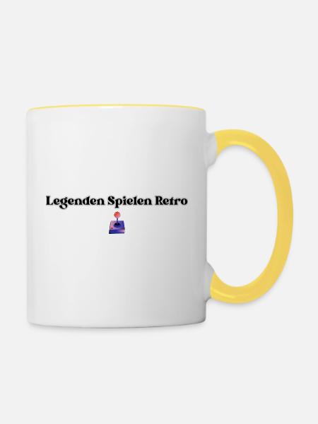 Legenden spielen Retro - Tasse zweifarbig - Weiß/Gelb