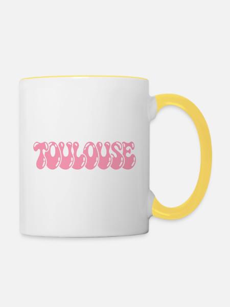 Toulouse-Rosa Blase - Tasse zweifarbig - Weiß/Gelb