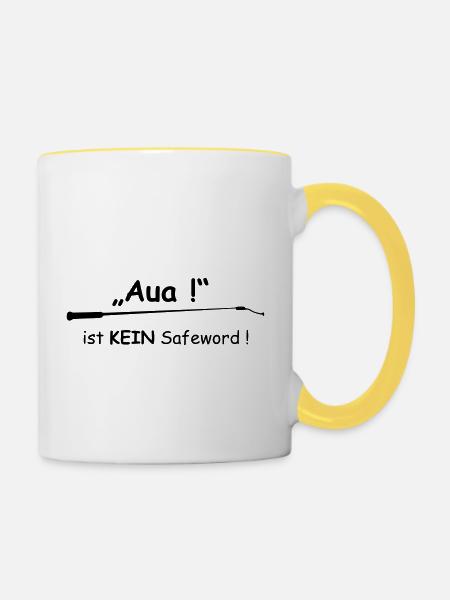 Safeword - Tasse zweifarbig - Weiß/Gelb