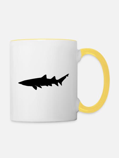 Shark - Tasse zweifarbig - Weiß/Gelb
