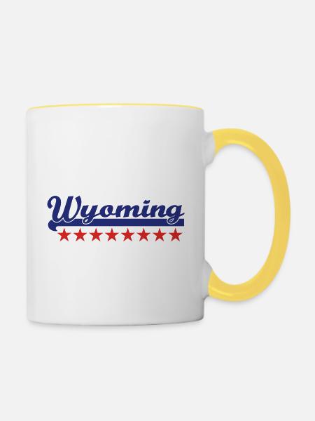 wyoming - Tasse zweifarbig - Weiß/Gelb