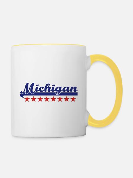 michigan - Tasse zweifarbig - Weiß/Gelb