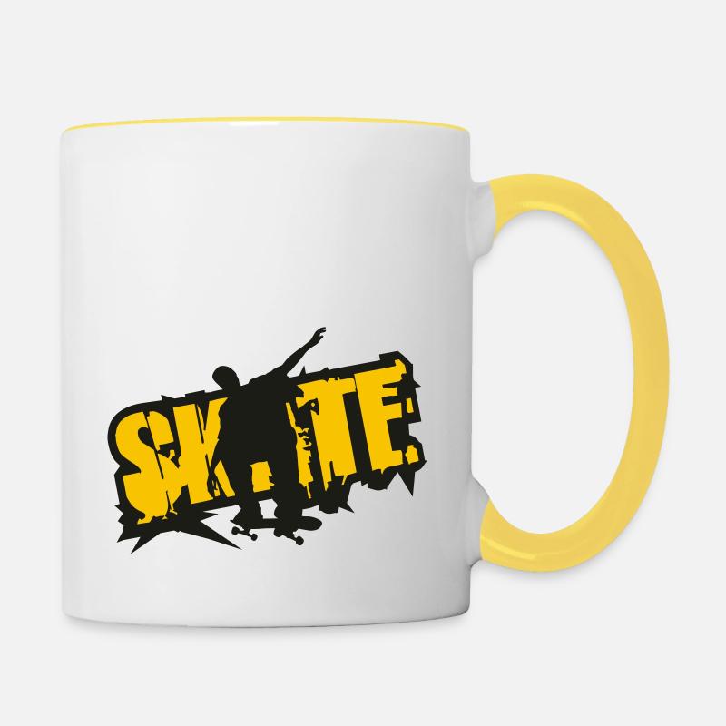Skate - Mug contrasté - blanc/jaune
