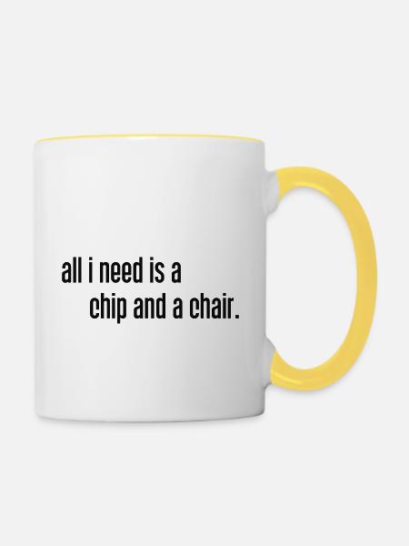 poker - Tasse zweifarbig - Weiß/Gelb