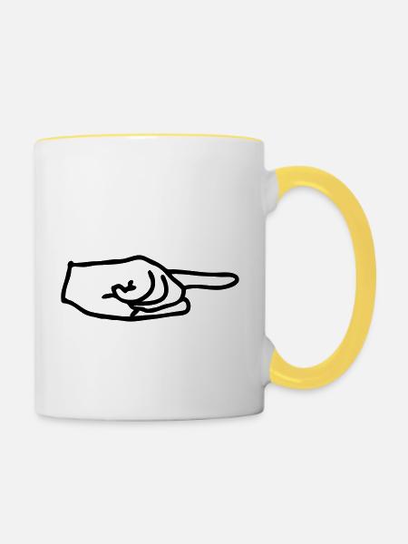 pfeil - Tasse zweifarbig - Weiß/Gelb