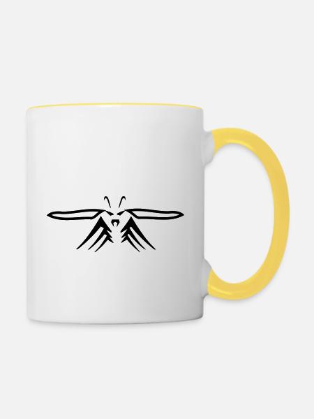 Wespe - Tasse zweifarbig - Weiß/Gelb