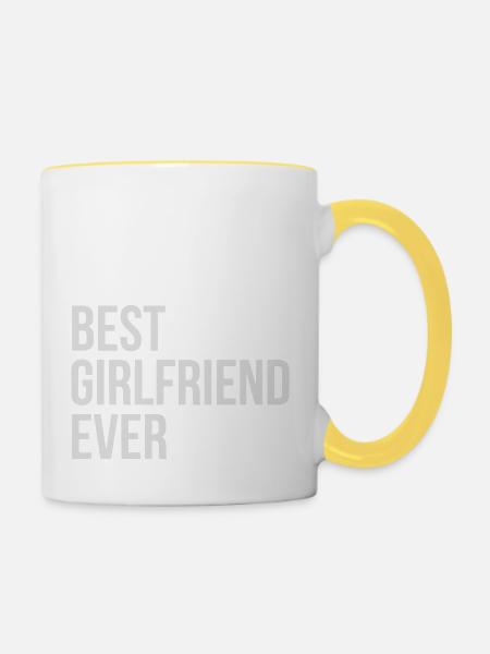 BESTE FREUNDIN DIES GIBT - Tasse zweifarbig - Weiß/Gelb