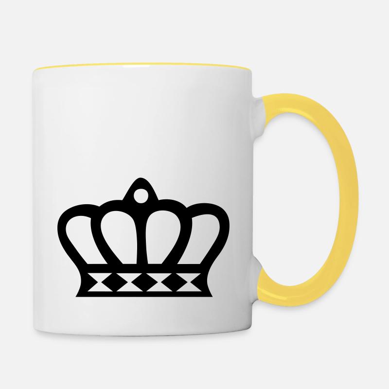 Couronne (couronne) 06 - Mug contrasté - blanc/jaune