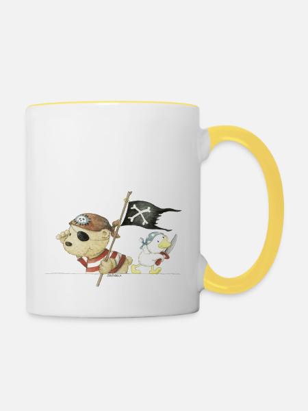PP_Pirat_05 - Tasse zweifarbig - Weiß/Gelb