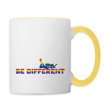Gay Pride - Frauen - Be different - Mug contrasté - blanc/jaune - Droite